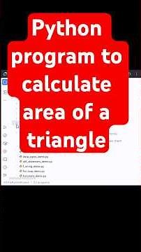 Python Program to Calculate the Area of a Triangle