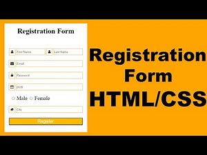 How to Create a Registration Form in HTML and CSS | How to Make Registration Form in HTML and CSS