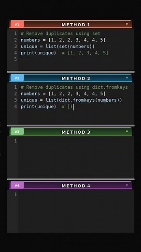 Remove-Duplicates-from-List-via-4-Methods #coding