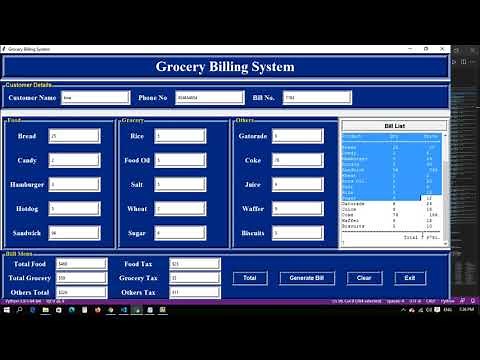 Grocery Management System project in Python with source code | grocery store project in python