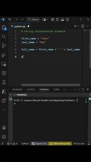 Python String Concatenation in 15 Seconds #coding #programming #python