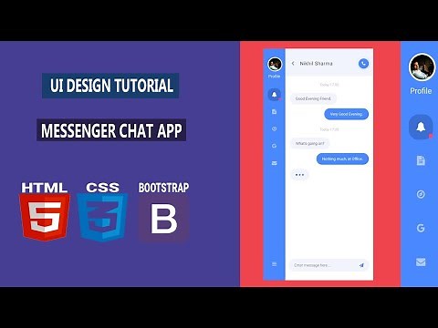 UI Design Tutorial - Messenger Chat App | HTML CSS BOOTSTRAP