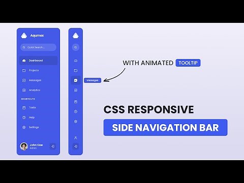 Animated Sidebar Menu Using HTML & CSS & JavaScript | Responsive Dashboard Side Navigation Bar