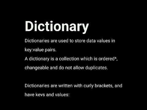 Dictionary in python