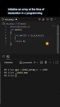 Initialize array at the time of declaration in c programming | #programming #cprogramming #coding