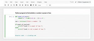 Day 26 : Python Program to find whether a given number is power of two | Python Coding