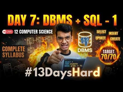 DBMS & SQL Basics: Concept and Queries! 🔥 | Day 7: #13DaysHard | Nitin Paliwal