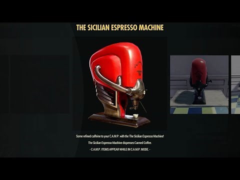 Fallout 76 - The Sicilian Expressor Machine Review - Camp Resource That Collects Canned Coffee