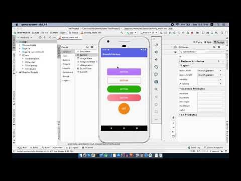 Custom BUTTONS design with CLICK EFFECT in Android Studio - Tutorial for beginners