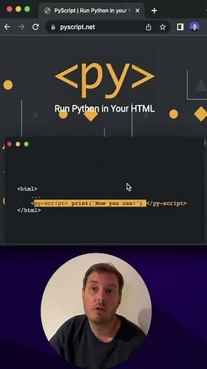 PyScript - Run Python in the Browser using HTML! #Shorts
