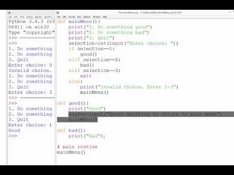 20. Creating a menu-based program using functions in Python