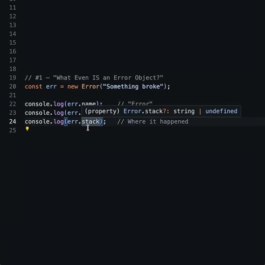 What Even IS an Error Object? #coding #frontendcourse #programminglanguage