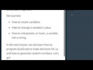 Learn Javascript, Review Variables, codecademy, Javascript Tutoriao