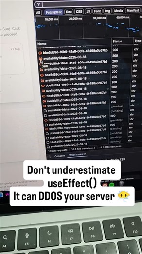 Ashish Kumar Verma on Instagram: "Don't underestimate react Useffect it can DDOS your server #discover #tech #reactjs #technology"