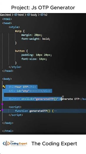 👉 2 Sec me OTP Generator 😱 | JavaScript Beginner Project 🚀 -