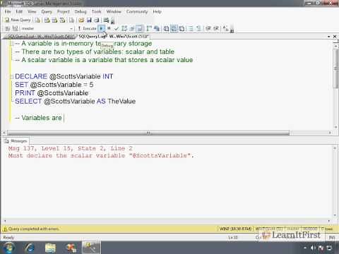 How to Declare and Initialize Variables in T-SQL - Part 1