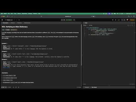 No Sound Leetcode 953: Verifying an Alien Dictionary