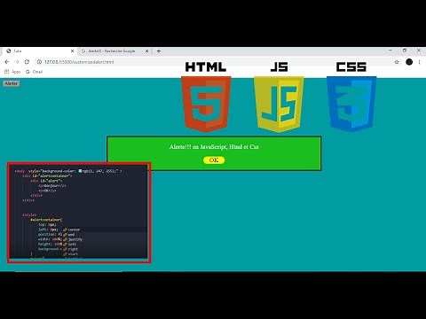 Alerte personnalisée dans Html, Css et JavaScript | version française