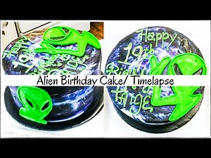 Alien Birthday Cake/ Time-lapse