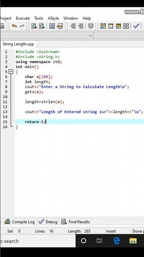 String Length in c++ programming