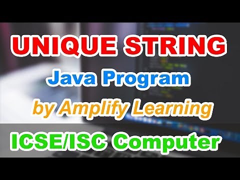 Unique String in Java ( Program ) | ICSE ISC Computer