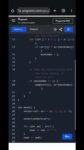 🔁 Selection Sort in C++ | Step-by-Step Sorting Algorithm