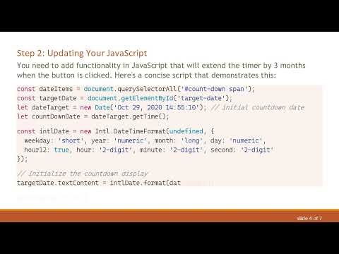 How to Add 3 Months to a Timer on Button Click in JavaScript