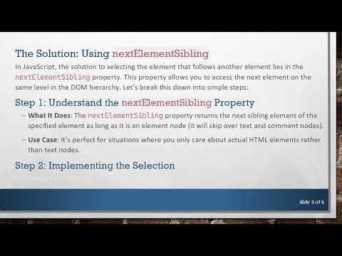 How to Select an Element After Another Element in JavaScript