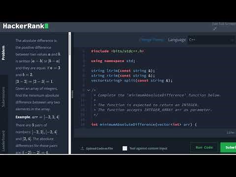 Hacker Rank Interview Prep: Minimum Absolute Difference in an Array