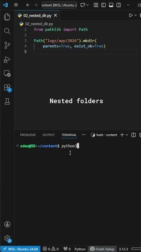 #58 Create Nested Directories Safely – Python Pathlib Tip
