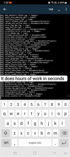 Organize Files in Seconds ⚡ Python File Organizer. #automation #python #fileOrganizer #filedrop