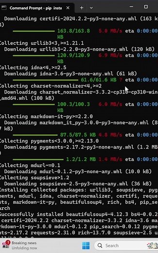 How to Install Python Library using Command Prompt in Microsoft Windows #shorts #windows