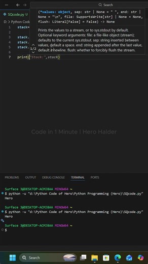 👉 Python Stack Explained Fast 🚀 | Data Structures in Python #Shorts