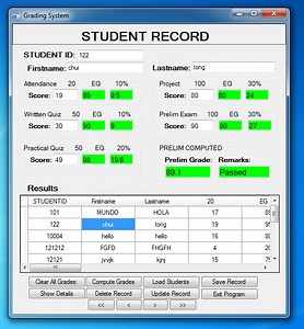 Simple Grading System using Visual Basic.Net with Source Code