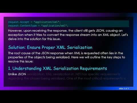 Resolving ASP.NET REST App JSON Response When XML is Requested
