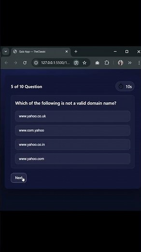 Quiz App with Timer and Scoring | HTML, CSS & JavaScript