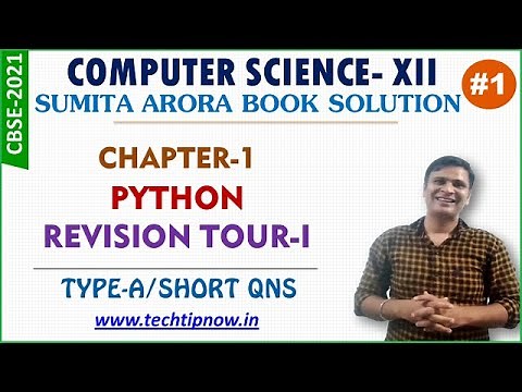 Python Revision Tour Type-A Chap-1 Sumita Arora Textbook Solution Computer Science-12 CBSE 2021| P-1
