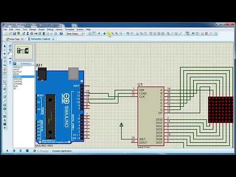 Led Matrix simulation with max7219 in proteus