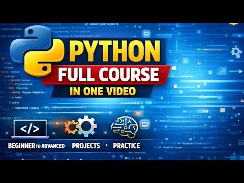 Python Full Course in One Video | Python for Beginners to Advanced | Complete Tutorial