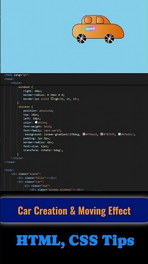 Car Animation with HTML, CSS & JavaScript | Create & Move a Car on Screen