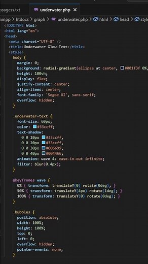 This Text Looks Like It's Floating Underwater – Pure CSS Animation 🌊✨