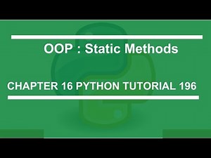 OOP Static Method : Python tutorial 196