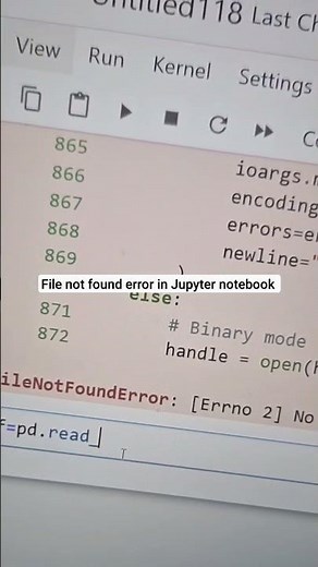 How to fix the'File not Found' error in jupyter Notebook #python #pythonprogramming #pythontutorial