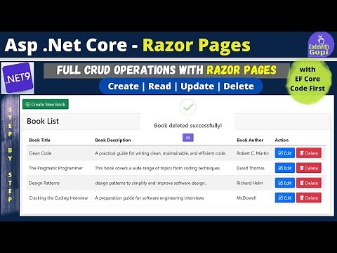 ASP.NET Core Razor Pages Full CRUD Tutorial 🔥 (Beginner to Advanced)