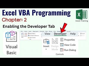 Enabling Developer Tab | Excel VBA Programming Tutorial (Chapter 2)