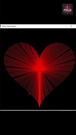 Creative Python Turtle Project_8💓|Draw a Heart Shape Using Python Turtle Graphics#python#turtle