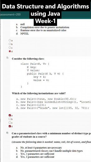 NPTEL Data Structures & Algorithms using Java Week 1 Assignment Answers | July–Dec 2025 NOC25‑CS148