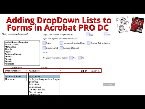 Creating DropDown Menus in Acrobat Pro DC