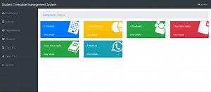 Student Timetable Generator in php with source code |download for free