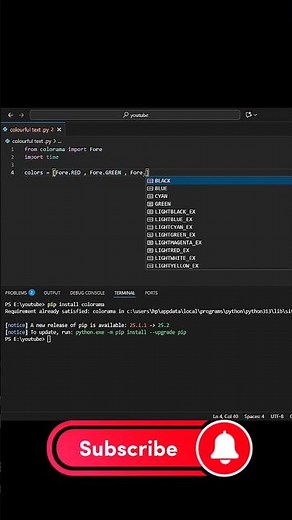 😲 This Python Code Will Blow Your Mind! (Color Text Animation) #shorts